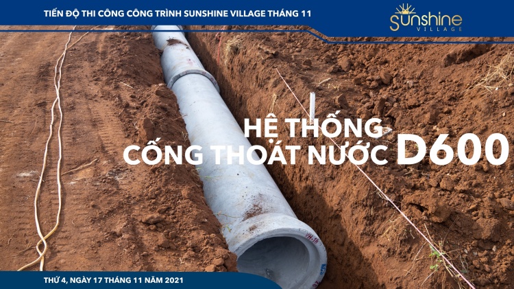 Hệ thống cống thoát nước D600 tại Sunshine Village Lộc An 